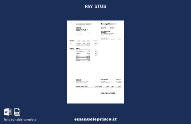 modello di dichiarazione degli utili Mobie INK in stile verificato
